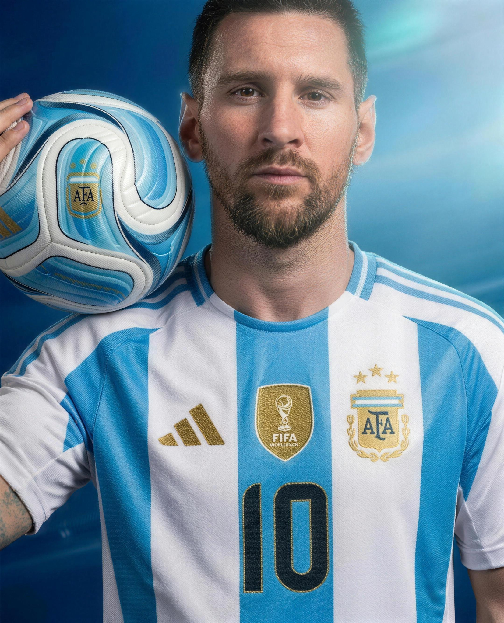 Messi × adidas — AI Super Intelligence Concept — Football intelligence / ball interaction